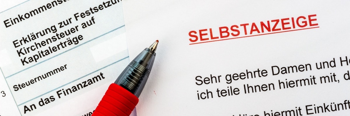 Selbstanzeige beim Finanzamt
